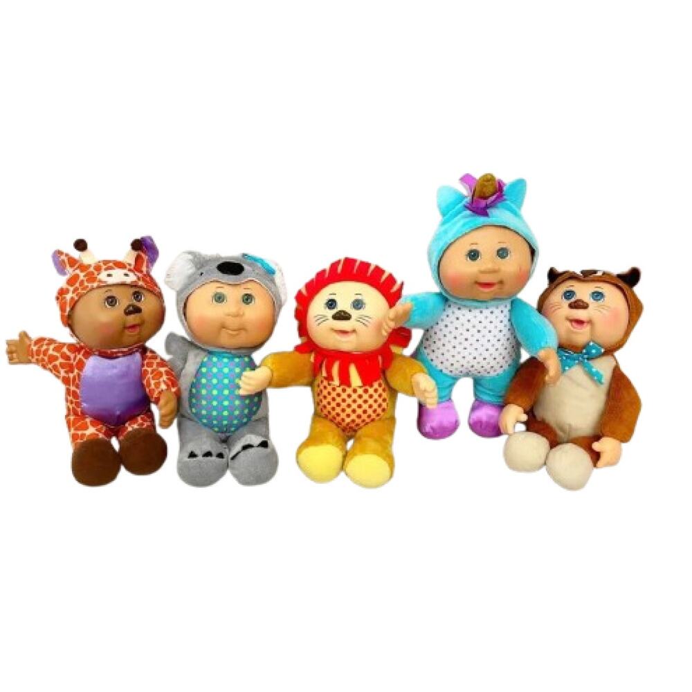 CABBAGE PATCH KIDS Cuties Plush Doll Lot 5 Giraffe Koala Lion Unicorn Squirrel